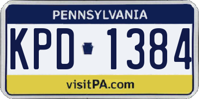PA license plate KPD1384