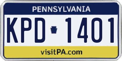 PA license plate KPD1401