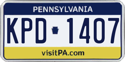 PA license plate KPD1407