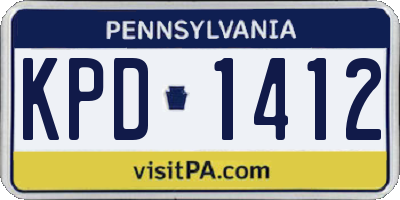 PA license plate KPD1412
