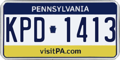 PA license plate KPD1413