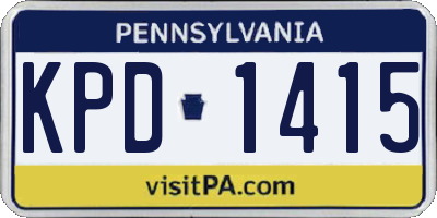 PA license plate KPD1415