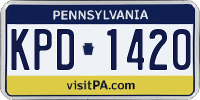 PA license plate KPD1420