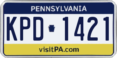 PA license plate KPD1421
