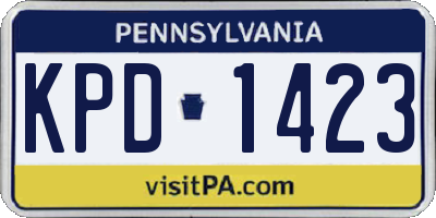 PA license plate KPD1423