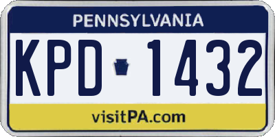 PA license plate KPD1432
