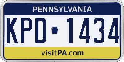 PA license plate KPD1434