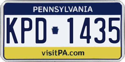 PA license plate KPD1435