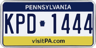 PA license plate KPD1444