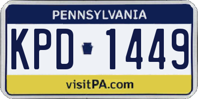 PA license plate KPD1449