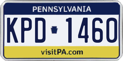 PA license plate KPD1460
