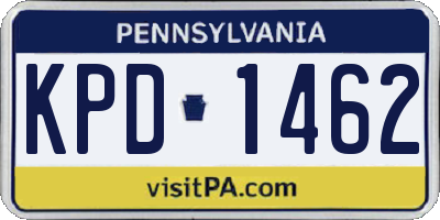 PA license plate KPD1462