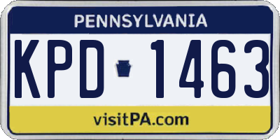 PA license plate KPD1463