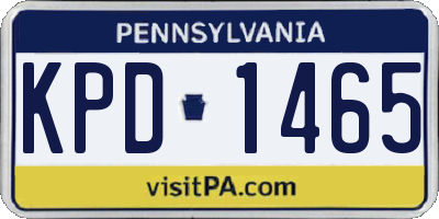 PA license plate KPD1465