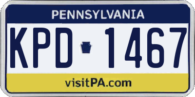 PA license plate KPD1467
