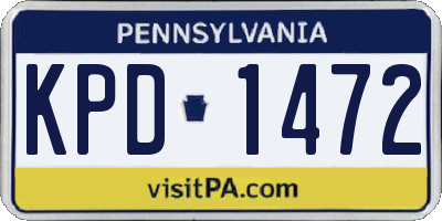 PA license plate KPD1472