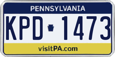 PA license plate KPD1473