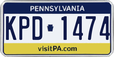 PA license plate KPD1474