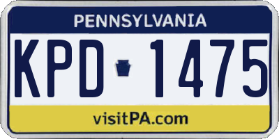 PA license plate KPD1475