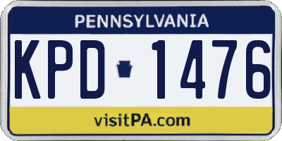 PA license plate KPD1476