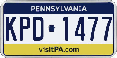 PA license plate KPD1477