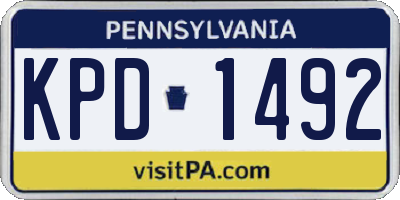 PA license plate KPD1492