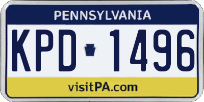 PA license plate KPD1496