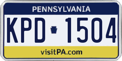 PA license plate KPD1504