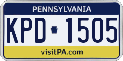 PA license plate KPD1505
