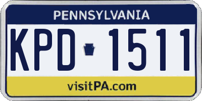PA license plate KPD1511