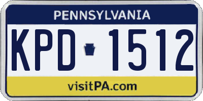 PA license plate KPD1512