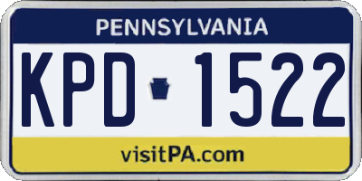 PA license plate KPD1522