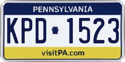 PA license plate KPD1523