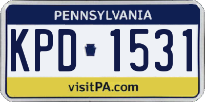 PA license plate KPD1531