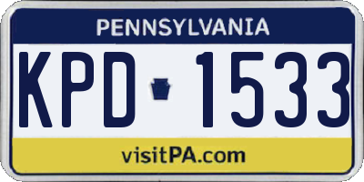PA license plate KPD1533