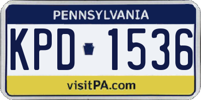 PA license plate KPD1536
