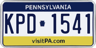 PA license plate KPD1541