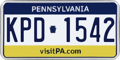 PA license plate KPD1542