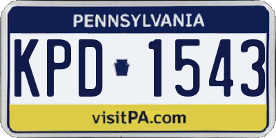 PA license plate KPD1543