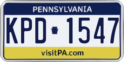 PA license plate KPD1547