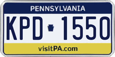 PA license plate KPD1550