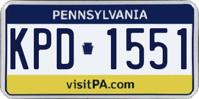 PA license plate KPD1551