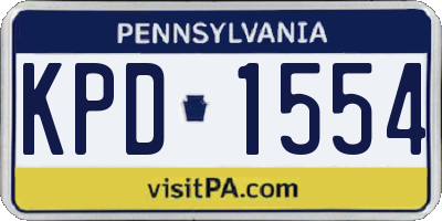 PA license plate KPD1554