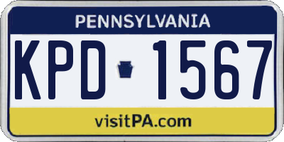 PA license plate KPD1567