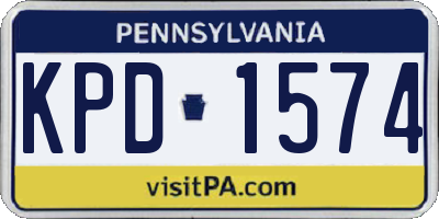 PA license plate KPD1574