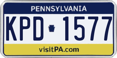PA license plate KPD1577