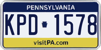 PA license plate KPD1578