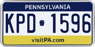PA license plate KPD1596