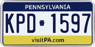 PA license plate KPD1597