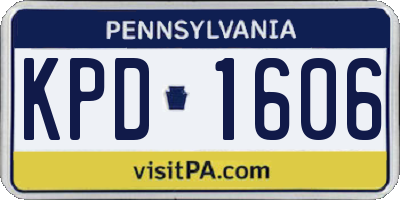 PA license plate KPD1606